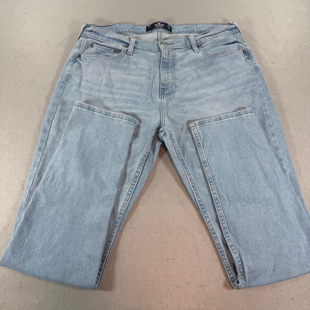 Hollister Epic Flex Skinny Jeans Mens 34x32 Light Wash Blue